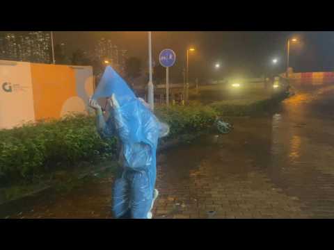 Super Typhoon Saola hits Hong Kong
