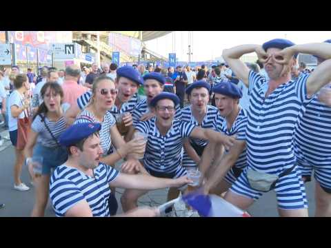 Fans arrive at the Stade de France ahead of Rugby World Cup opening match