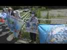 Small protest near Fukushima power plant as water release is set to begin