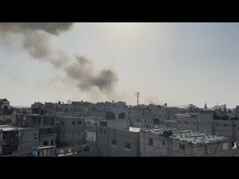 Smoke billows after Israeli airstrike on Rafah