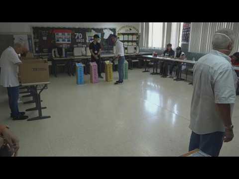 Panamanian presidential candidate Romulo Roux votes in elections