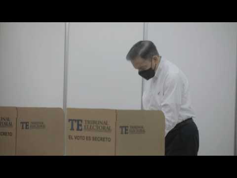 Panama President Laurentino Cortizo casts his vote in the capital