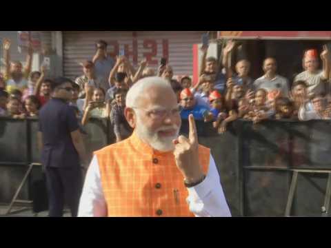 Indian PM Modi casts vote in election