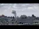 Smoke rises following strike on eastern Rafah