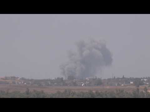 Huge smoke cloud rises over Rafah, seen from Israel