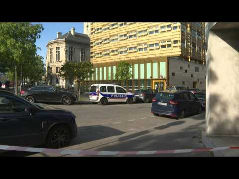 Images of the central police station in Paris's 13th district