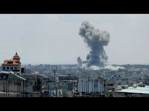 Smoke billows over Rafah following Israeli strikes