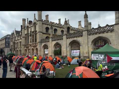 Cambridge University students erect protest camp for Palestinians over Israel war with Hamas