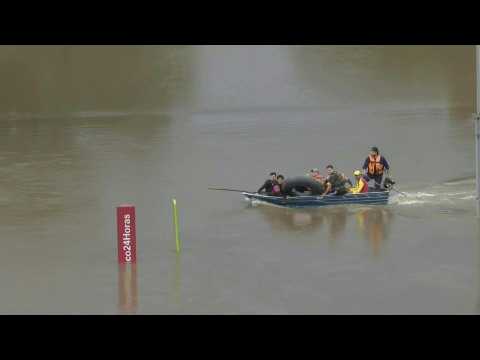 Brazil: People navigate in boats in Porto Alegre's flooded streets, as death toll rises to 66