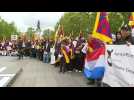 Demonstrators gather in Paris against Chinese Xi Jinping's visit