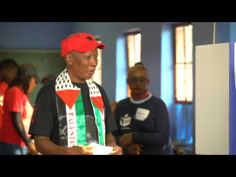 S.Africa opposition EFF party leader Malema votes in election