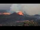 Lava spews from volcanic eruption in southwestern Iceland
