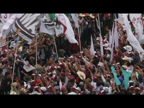Mexico's ruling party presidential candidate Sheinbaum arrives at her closing rally