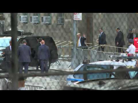 Trump leaves New York courthouse after day one of trial deliberations