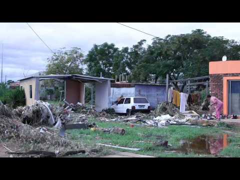 Damages following deadly floods in eastern Cape province