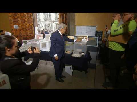 Outgoing Mexican President Lopez Obrador votes in general election