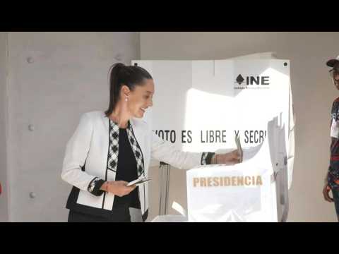 Mexico presidential candidate Claudia Sheinbaum casts her vote