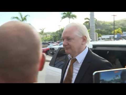 Julian Assange arrives at US court ahead of plea deal