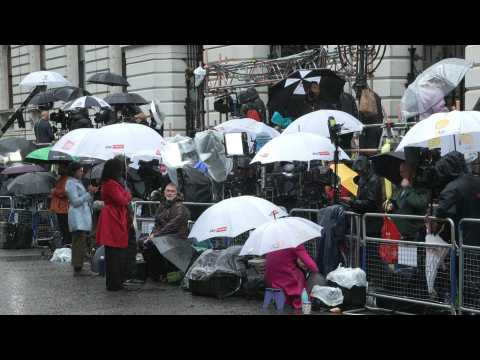 Media and security outside Downing Street ahead of UK Labour's return to power