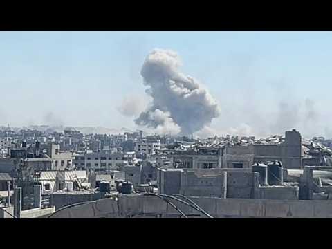 Smoke rises from Gaza city's northern neighborhood of Shujaiya