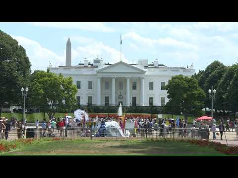 Images of the White House after Biden's announcement to quit race