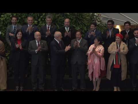 Brazil's Lula and Arce official photo during state visit to Bolivia