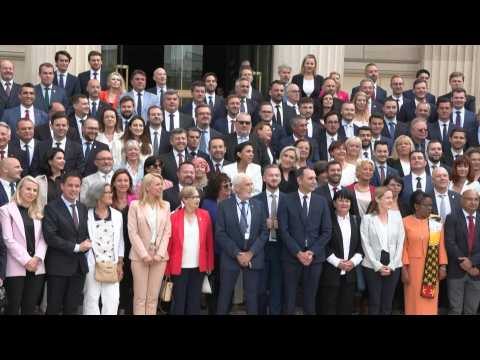 RN MPs pose for a group photo on the Palais Bourbon steps