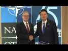 British Prime Minister Starmer and South Korean President Yoon Suk Yeol meet at NATO summit