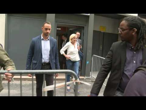 French far-right leader and RN MP Marine Le Pen after the executive committee meeting