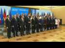 German and Polish delegations take family photo during Scholz's visit in Warsaw