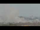 Smoke billows over northern Gaza as seen from Israel