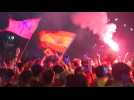 Spain fans celebrate Euro 2024 triumph in Madrid's Plaza Cibeles