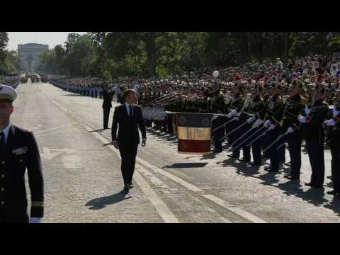 French President Macron takes part in Bastille Day military parade