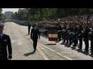 French President Macron takes part in Bastille Day military parade