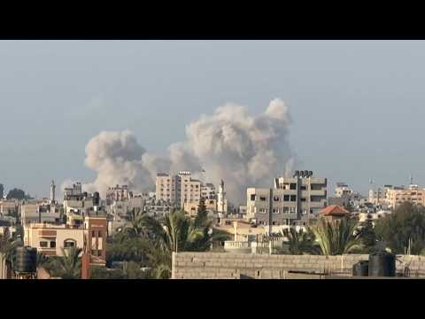 Smoke rises following strike on Nuseirat camp in central Gaza