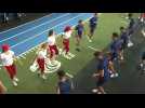 Moulin Rouge dancers meet French rugby team ahead of Olympics