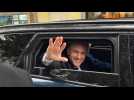 Emmanuel Macron leaves home to vote in second round of elections