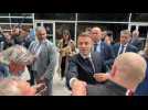 Elections : Emmanuel and Brigitte Macron greet residents after voting