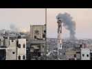 Clouds of smoke rise following strikes on Shujaiya in Gaza City