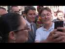 French Prime Minister Gabriel Attal campaigning in Dijon