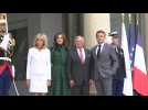 French President Emmanuel Macron welcomes Jordan's King Abdullah II