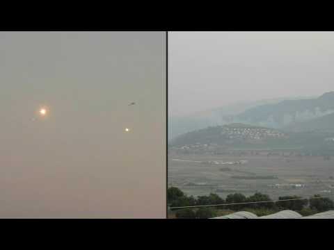 Israel's Iron Dome system intercepts Hezbollah rockets on Lebanon border