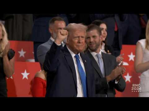 Donald Trump returns to the Republican Convention floor on second day
