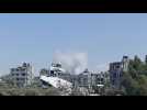 Smoke rises following Israeli strike on central Gaza's Bureij camp