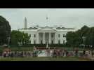 Scene outside White House a day after Biden pulled out of 2024 race