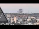Smoke rises following Israeli strikes on Jabalia in northern Gaza