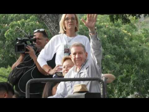 Venezuelan opposition candidate Gonzalez Urrutia drives across Caracas