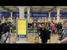 People wait in London as multiple Eurostar trains cancelled after French rail sabotage