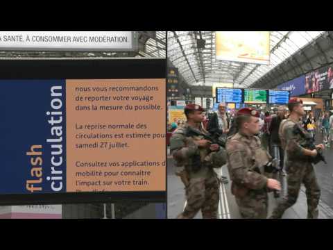 Images inside Paris train station amid disruptions to high-speed rail network