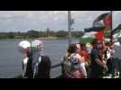 Pro-Palestinians protest outside Mar-a-Lago as Trump, Netanyahu meet